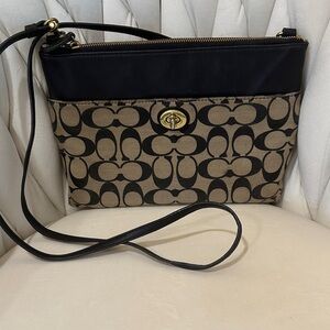 Coach Black and Brown Signature Crossbody Bag